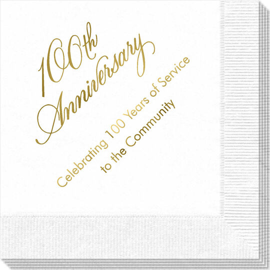 Elegant 100th Anniversary Napkins